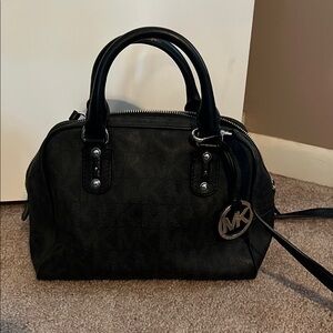 Michael Kors Black Satchel with Dome Shape and Leather Handles